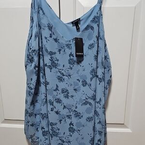 Torrid Sophie Swing Sheer Blue Floral Camisole Top
